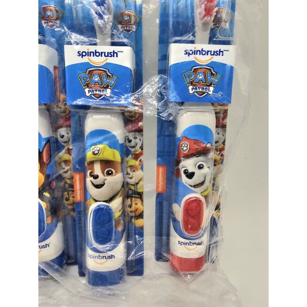 Paw Patrol Kids Electric Battery-Operated Toothbrush Spinbrush 4Pk Soft - Picture 7 of 13